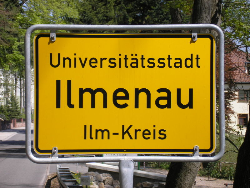 Ortsschild Ilmenau